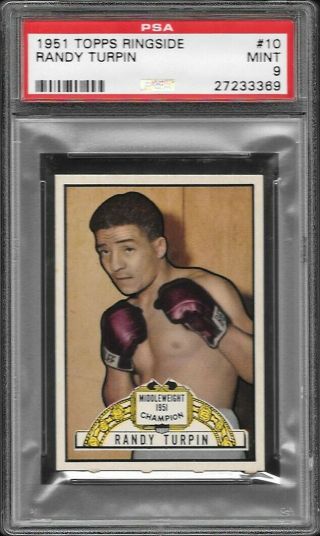 1951 Topps Ringside Boxing 10 Randy Turpin Psa 9 Registry Set Break