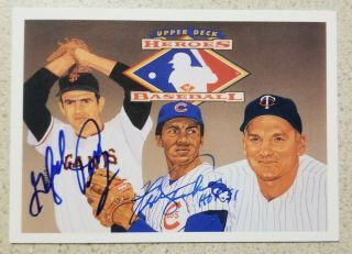 Gaylord Perry Fergie Jenkins Signed Heroes Of Baseball 1991 Upper Deck Autograph