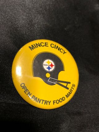Vintage 1970’s Pittsburgh Steelers Button Pinback “mince Cincy”