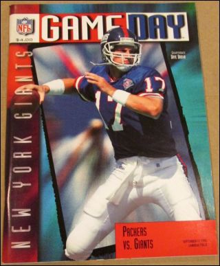 9/17/1995 Game Day Program Green Bay Packers Vs York Giants Dave Brown