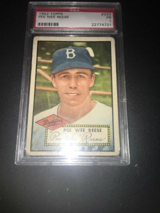 1952 Topps Pee Reese Brooklyn Dodgers 333 Baseball Card
