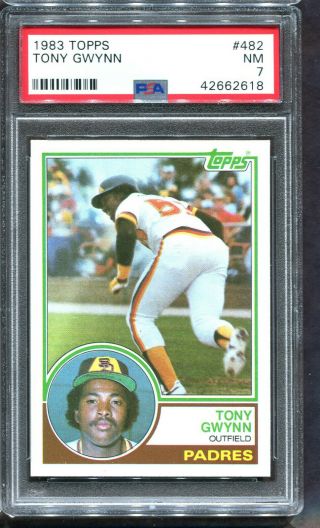 1983 Topps 482 Tony Gwynn Rc Psa 7,  Centered Looks Nicer Hof San Diego Padres