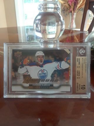 2015 - 16 Upper Deck Ud Connor Mcdavid Rookie Rc Young Gun Canvas Bgs 10