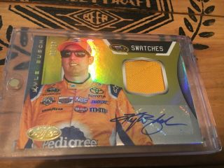 Kyle Busch Autograph Certified Swatches Memorabilia Card Nascar 01 / 18 Gold