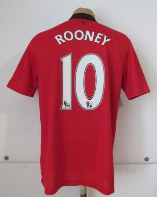 Manchester United 2013/2014 Home Football Shirt Soccer Jersey 10 Rooney Nike M