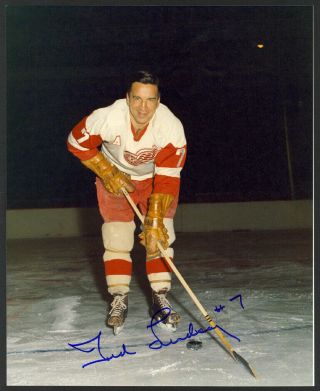 Ted Lindsay Hof Detroit Red Wings Hand Signed Autograph Auto 8x10 Photo
