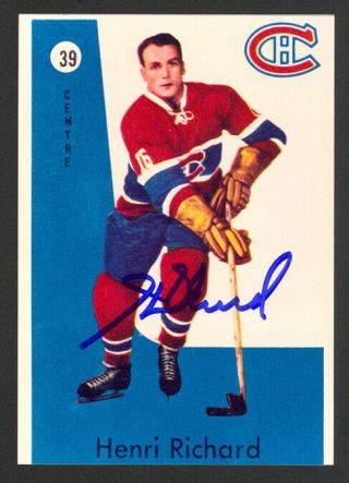 Henri Richard Hof Montreal Canadiens Hand Signed Autograph Auto 4x6 Photo