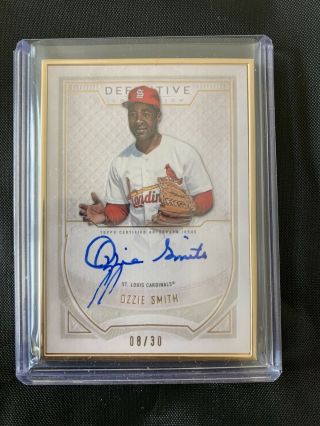 2019 Topps Definitive Ozzie Smith Gold Framed Autograph Auto 8/30