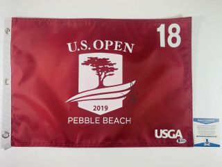 Jordan Spieth Signed Autographed 2019 Us Open Pin Flag Pebble Beach Bas