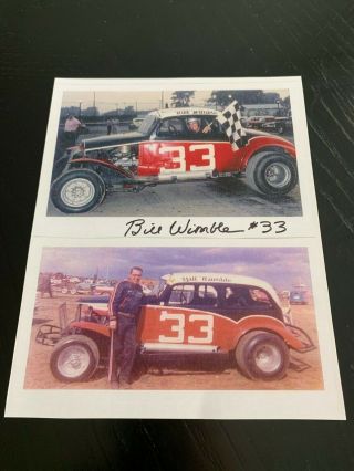 Vintage Bill Wimble Autographed Stock Car Racing Photo