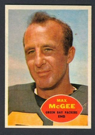 1960 Topps Football Max Mcgee 55 Packers Nearmint
