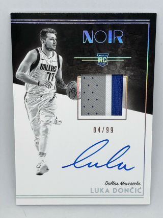 2018 - 19 Panini Noir Basketball Luka Doncic /99 Rookie Patch Autograph Rpa 
