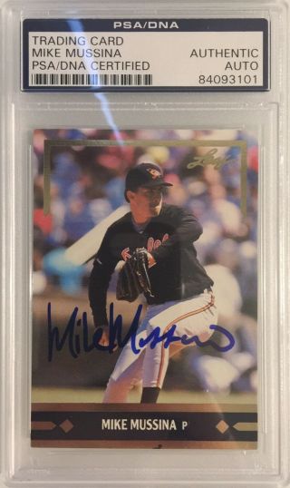 1991 Gold Leaf Rookie Mike Mussina Rc Hof Auto Psa/dna - Only One On Ebay