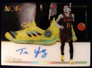 2018 - 19 Noir Trae Young Sneaker Spotlight Rookie On - Card Auto - /99 