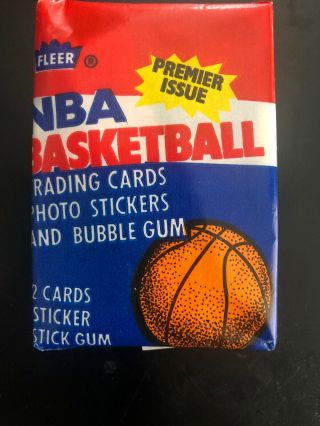 (1) 1986 - 87 Fleer Basketball Wax Pack From Full Box Barkley Jordan Rookie Rc?