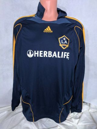 David Beckham 23 La Galaxy Long Sleeve Adidas Mls Soccer Jersey Herbalife Large
