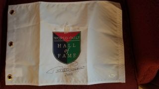 Rocco Mediate Signed World Golf Hall Of Fame Flag Jsa