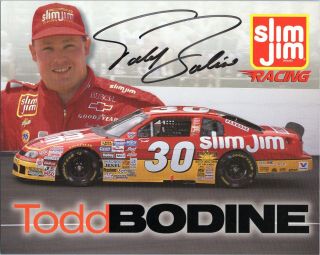 Nascar Todd Bodine Signed 8x10 Photograph Hero Post Card Slim Jim Racing