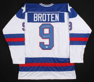 Neal Broten Signed Autographed Team Usa Jersey Inscribed 1980 Gold Tse