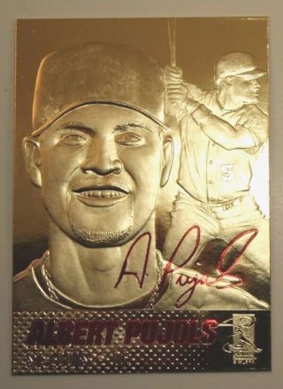 Albert Pujols 2003 Autographed St.  Louis Cardinals 23kt Gold Card 600 Homers