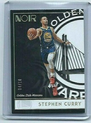 2018 - 19 Panini Noir Basketball Base Set Card Short Print Stephen Curry /10