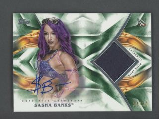 2019 Topps Wwe Wrestling Undisputed Green Sasha Banks Signed Auto Patch 26/50