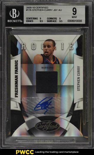 2009 Panini Certified Stephen Curry Rookie Rc Auto Patch /399 176 Bgs 9 (pwcc)