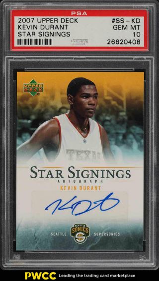 2007 Upper Deck Star Signings Kevin Durant Rookie Rc Auto Ss - Kd Psa 10 (pwcc)