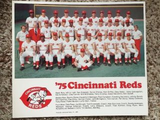 1975 Cincinnati Reds Big Red Machine Team Photo