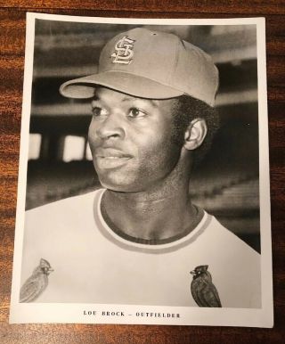 Vintage Lou Brock St Louis Cardinals 8x10 Baseball Photo Hall Of Fame Mlb Hof