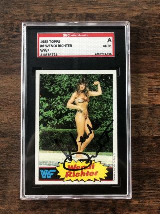 1985 Topps Wwf Wrestling 8 Wendi Richter On Card Auto Sgc Authentic