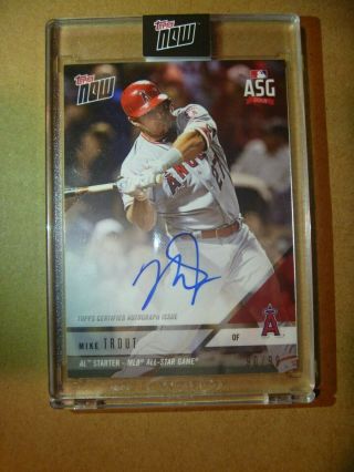 2018 Mike Trout Topps Now On Card Auto 90/99