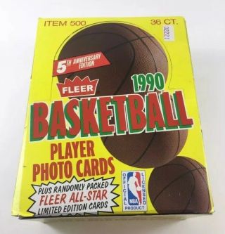 1990/91 Fleer Basketball Wax Box - Michael Jordans 36 Packs,  Update Box