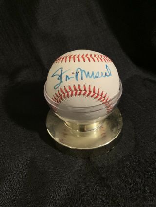 Stan Musial Autographed Baseball St.  Louis Cardinals,  1958 Stan Musial Vg,  Ex,