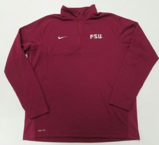 Nike Mens Xl Dri - Fit 1/4 Zip Florida State Seminoles Pullover Jacket Fsu