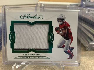 2018 Flawless Christian Kirk Rookie Patches Card Emerald 3/5 Ssp Rc Cardinals