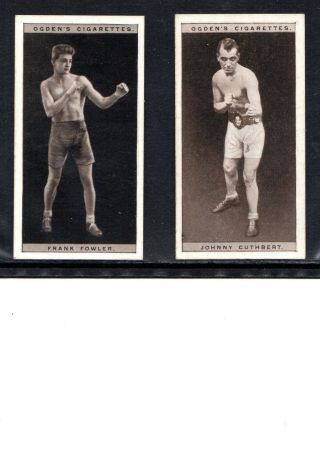 1928 Boxing Cigarette Cards,  Frank Fowler And John Cuthbert,  Ex.  -