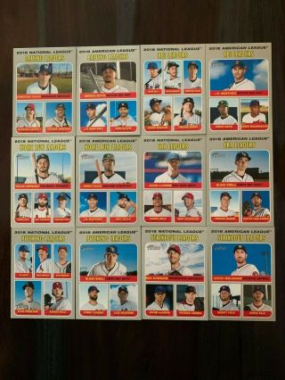 2019 Topps Heritage Al/nl League Leaders Complete Set Of 12 Free/fast