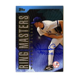 Topps Rm - 3 2001 Mariano Rivera Ring Masters Signed Card W/ 99 Ws Mvp Inscription