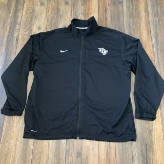Central Florida Knights Ucf Ncaa Nike Dri Fit Black Gold Full Zip Jacket 2xl