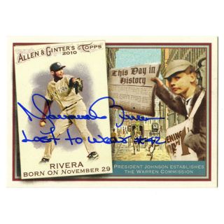 Allen And Ginter Tdh75 2010 Mariano Rivera Signed Card W/ Last To Wear 42 Insc