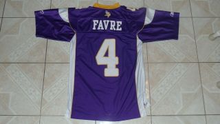 Reebok Brett Favre 4 Minnesota Vikings Nfl Football Jersey Small Sewn Logos
