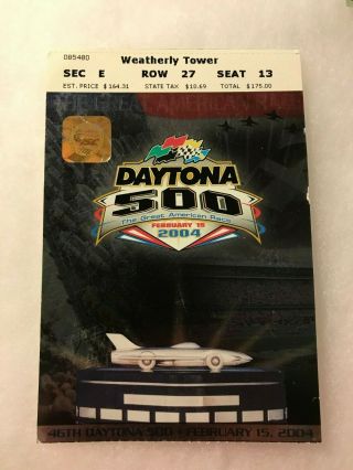 2004 Daytona 500 Nascar Ticket Stub Dale Earnhardt Jr 1st Win Greg Biffle Pole