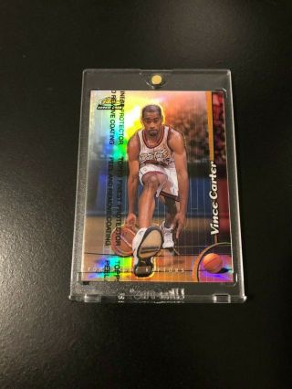 1998 - 99 Finest Refractor Vince Carter Rc Rookie W/peel/protector