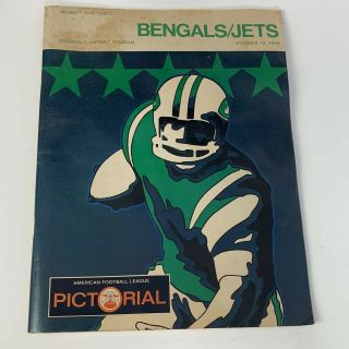 Vintage Oct 12,  1969 Bengals/jets American Football League Pictorial Programw