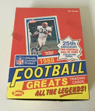 1988 Swell Football Legends Full Box Of 36 Wax Pack Hall Of Famers