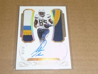 2015 Panini Flawless Antonio Gates Autograph/auto Jersey Patch Chargers 01/10