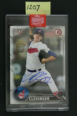 2019 Topps Archives Signatures Mike Clevinger On - Card Auto /99 Indians (1207
