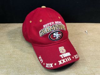 Vtg San Francisco 49ers 5 Time Bowl Champs Strapback Hat Cap Nfl