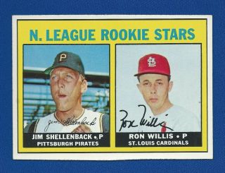 1967 Topps Baseball 592 Nl Rookie Stars High Number Ron Willis Jim Shellenback